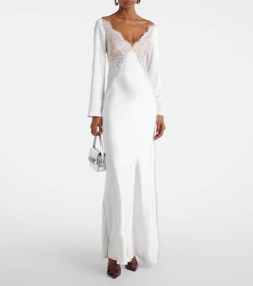 X Christopher Kane Robe aus Satin mit Spitze | Self-Portrait