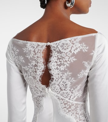 X Christopher Kane Robe aus Satin mit Spitze | Self-Portrait