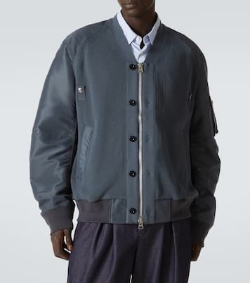 Paneled knitted twill blouson | Sacai