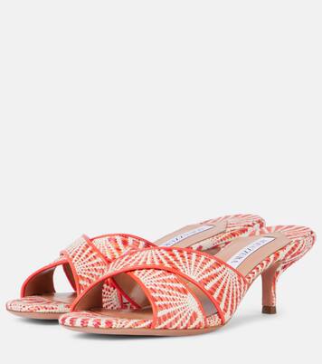 Divine 50 leather-trimmed mules | Aquazzura