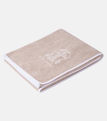 Logo cotton terry beach towel | Brunello Cucinelli
