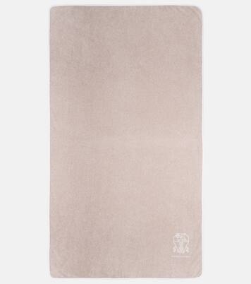 Logo cotton terry beach towel | Brunello Cucinelli
