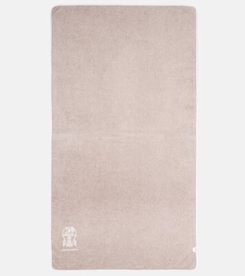 Logo cotton terry beach towel | Brunello Cucinelli