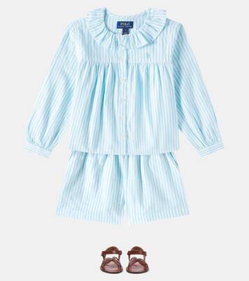 Striped linen and cotton shorts | Polo Ralph Lauren Kids