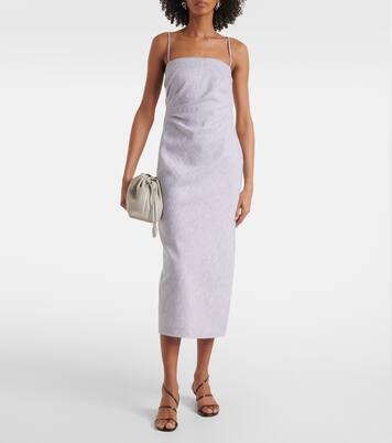 Robe midi en lin et coton | Vince