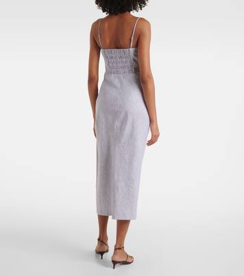 Robe midi en lin et coton | Vince