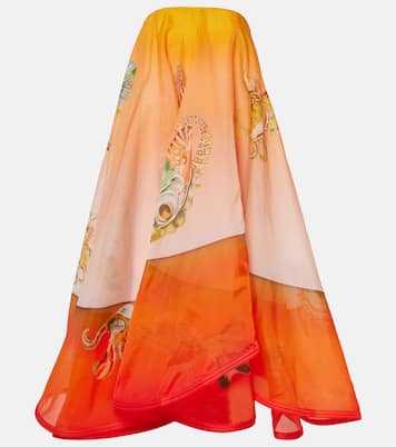 Neptuna printed asymmetric silk gown | Alémais