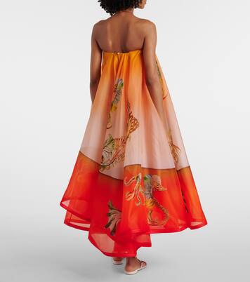 Neptuna printed asymmetric silk gown | Alémais