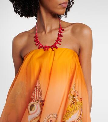 Neptuna printed asymmetric silk gown | Alémais