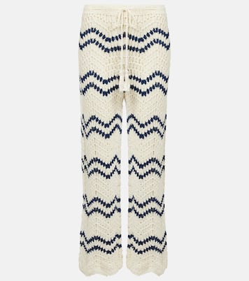 Pantalon ample Nautical en crochet de coton | Anna Kosturova