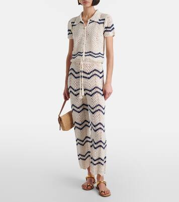 Pantalon ample Nautical en crochet de coton | Anna Kosturova