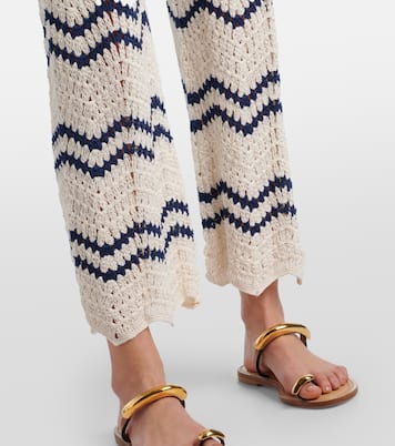 Pantalon ample Nautical en crochet de coton | Anna Kosturova