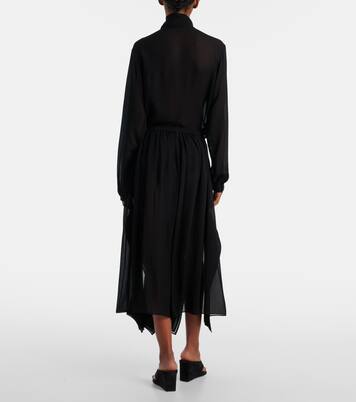 Weite Low-Rise-Hose aus Georgette | Alaïa