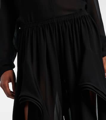 Weite Low-Rise-Hose aus Georgette | Alaïa