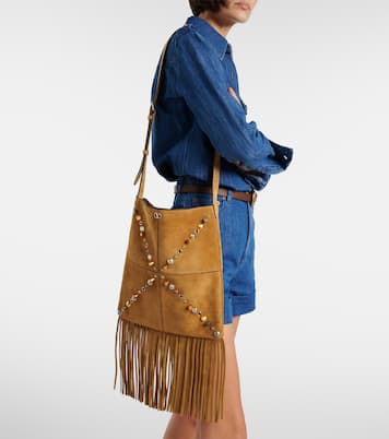 Schultertasche Nellcôte Medium aus Veloursleder | Valentino Garavani