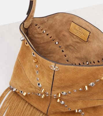 Schultertasche Nellcôte Medium aus Veloursleder | Valentino Garavani