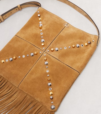 Schultertasche Nellcôte Medium aus Veloursleder | Valentino Garavani