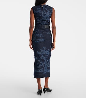 Robe crayon imprimée en jean | Erdem
