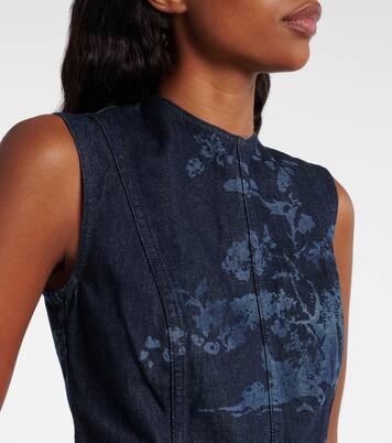 Robe crayon imprimée en jean | Erdem
