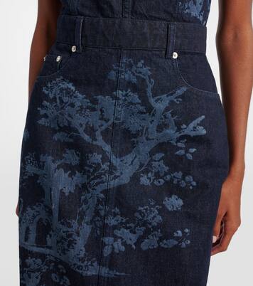 Robe crayon imprimée en jean | Erdem