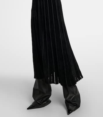 Vestido largo a rayas con borrego | Blumarine