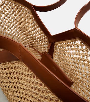 Shopper Y in rafia con pelle | Saint Laurent