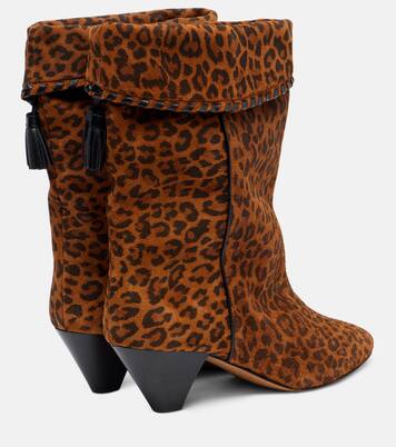 Dalby 55 leopard-print suede ankle boots | Isabel Marant