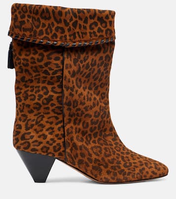 Dalby 55 leopard-print suede ankle boots | Isabel Marant