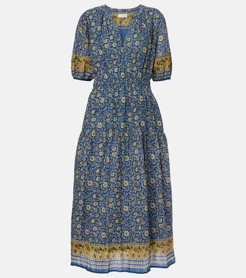 Robe longue Natalia en coton à fleurs | Velvet