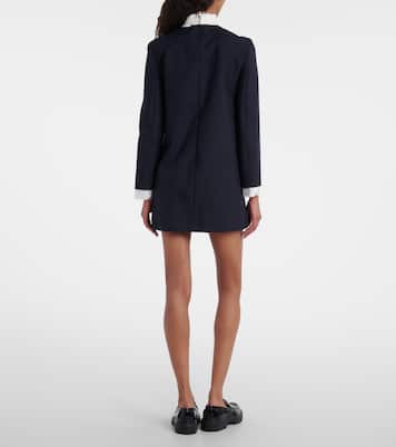 Silk-trimmed virgin wool minidress | Thom Browne