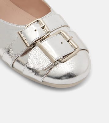 Buckle Ballerina Grip leather ballet flats | Simone Rocha