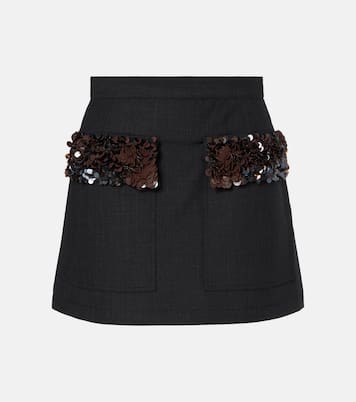 Minifalda en mezcla de lana con lentejuelas | Plan C