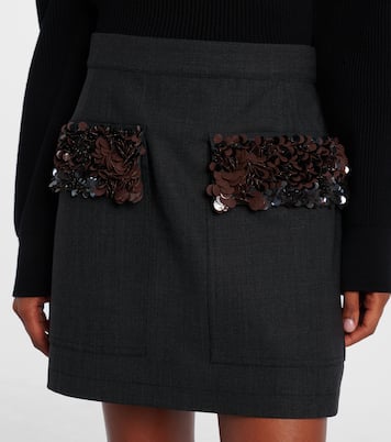 Minifalda en mezcla de lana con lentejuelas | Plan C