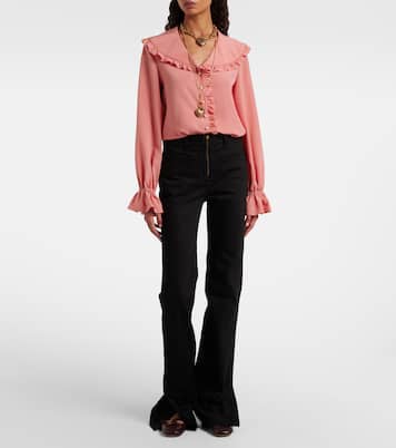 Ruffled silk crêpe de chine blouse | Chloé