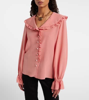Ruffled silk crêpe de chine blouse | Chloé