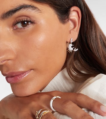 Boucle d’oreille unique Crustacé en or 9 ct et diamants | Yvonne Léon