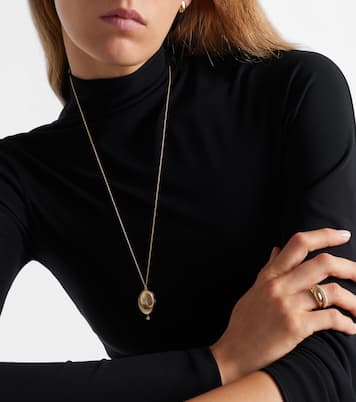 9kt gold locket necklace with diamonds | Persée