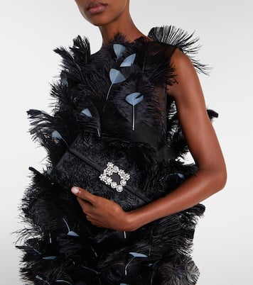 Efflorescence embellished satin clutch | Roger Vivier