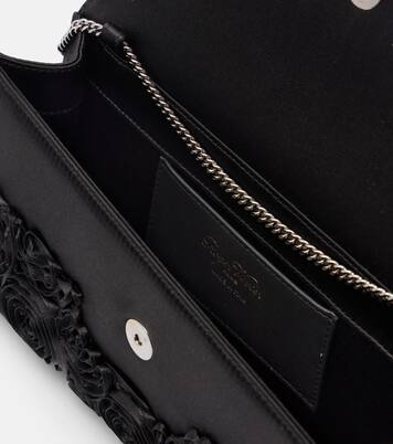 Efflorescence embellished satin clutch | Roger Vivier