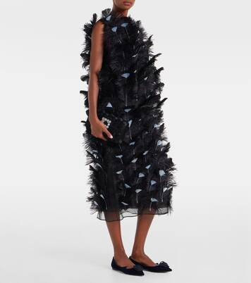 Efflorescence embellished satin clutch | Roger Vivier