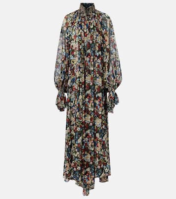 Edgar花卉真丝薄纱加长连衣裙 | Khaite