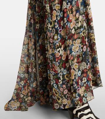 Edgar花卉真丝薄纱加长连衣裙 | Khaite