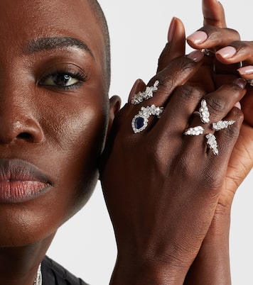 Ring Reign Supreme aus 18kt Weißgold (750/1000) mit Diamanten und Saphir | Yeprem