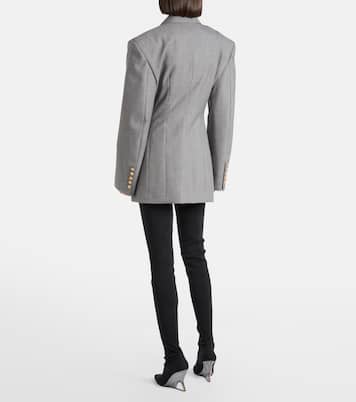 فستان درابيه بستايل جاكيت بليزر من الصوف الخام | Balmain