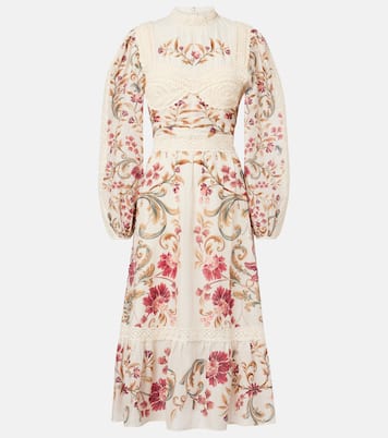 Midikleid aus Baumwolle mit Häkelstrick | Farm Rio