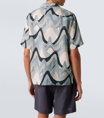 Roberto printed linen bowling shirt | Frescobol Carioca