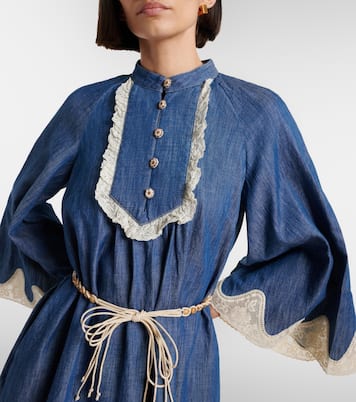 Minikleid Awaken aus Denim mit Spitze | Zimmermann