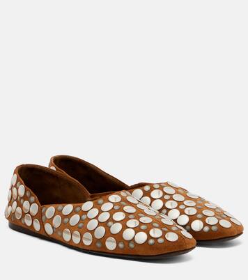 Jane studded suede ballet flats | Khaite