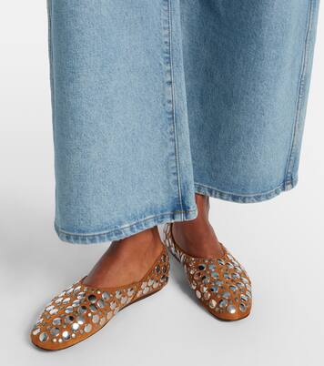 Jane studded suede ballet flats | Khaite
