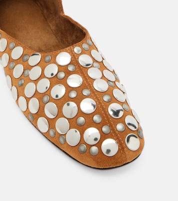 Jane studded suede ballet flats | Khaite